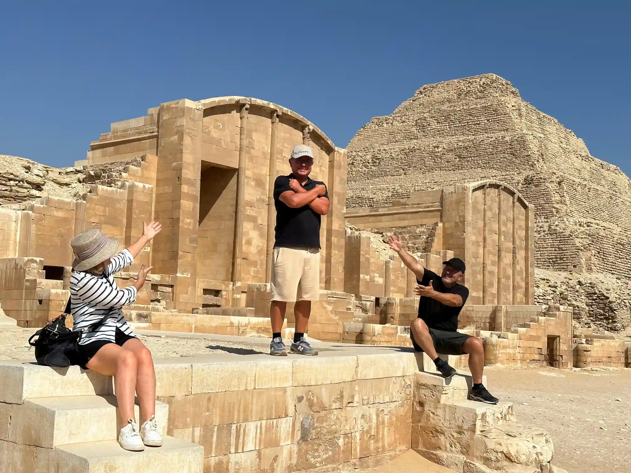 Saqqara step pyramids, Memphis city and Dahshor pyramids with Local Lunch